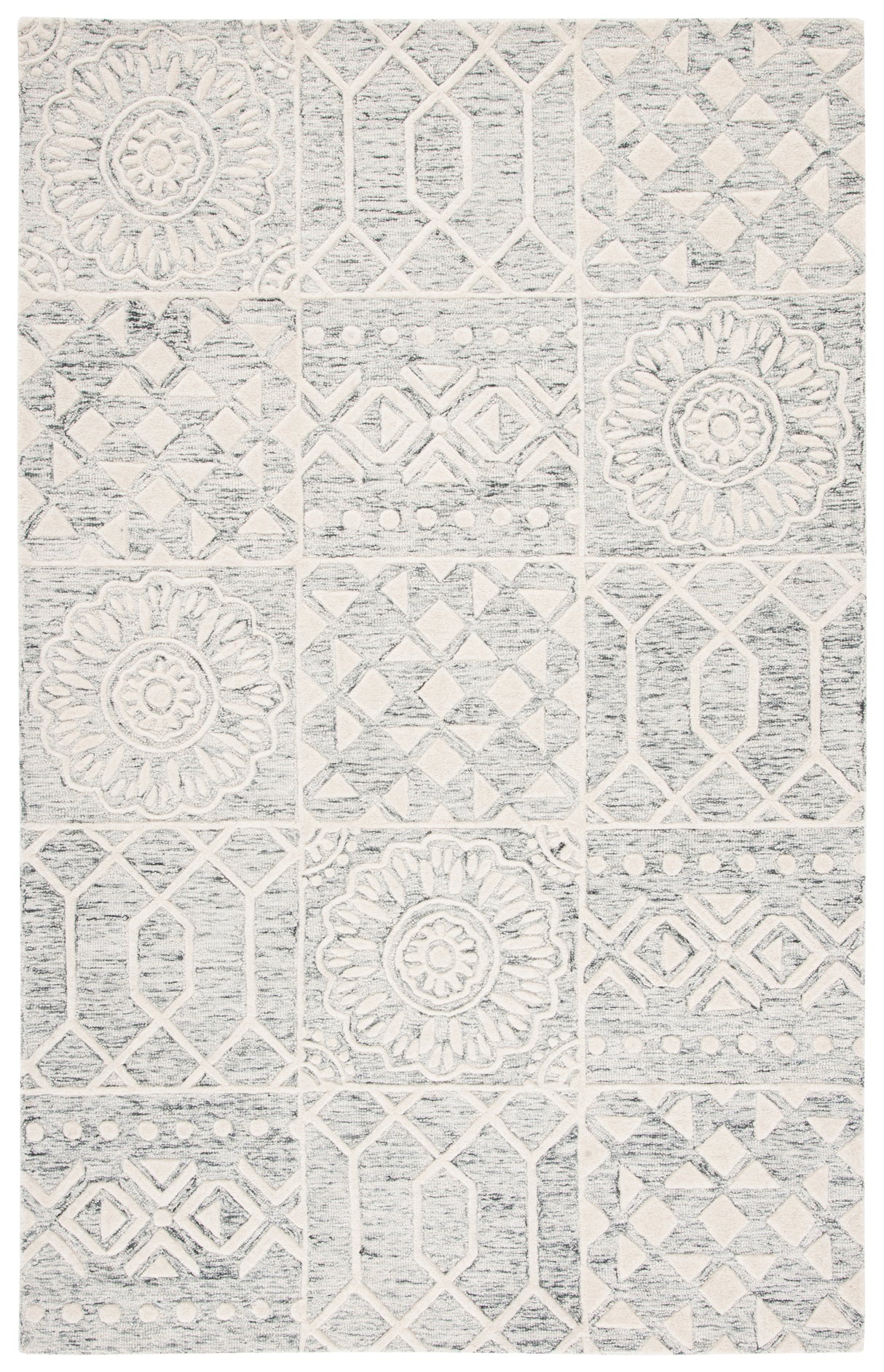 Safavieh Metro Met855F Silver/Ivory Rug.