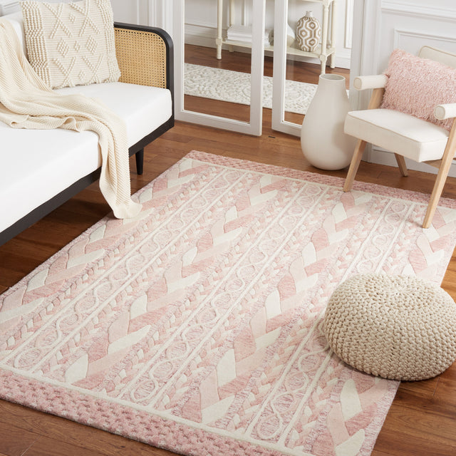 Safavieh Metro Met863U Pink/Ivory Rug.