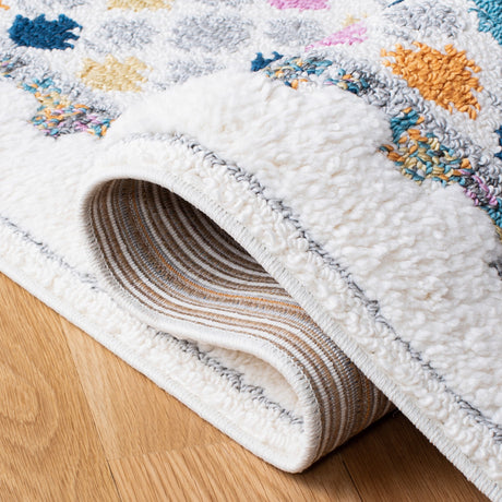 Safavieh Moroccan Fringe Shag Mfg102A Ivory/Grey Rugs.