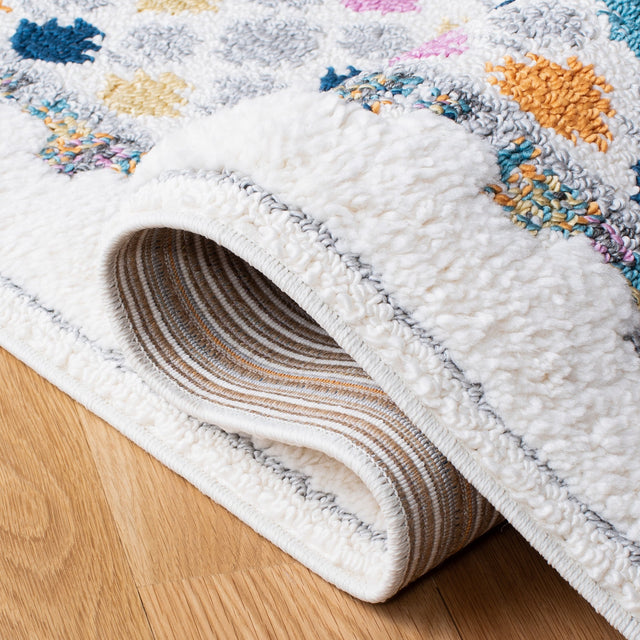 Safavieh Moroccan Fringe Shag Mfg102A Ivory/Grey Rugs.