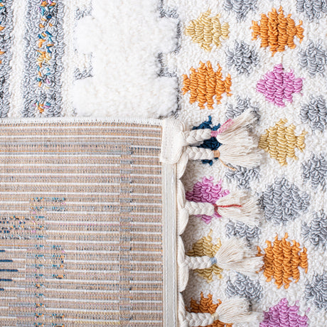 Safavieh Moroccan Fringe Shag Mfg102A Ivory/Grey Rugs.