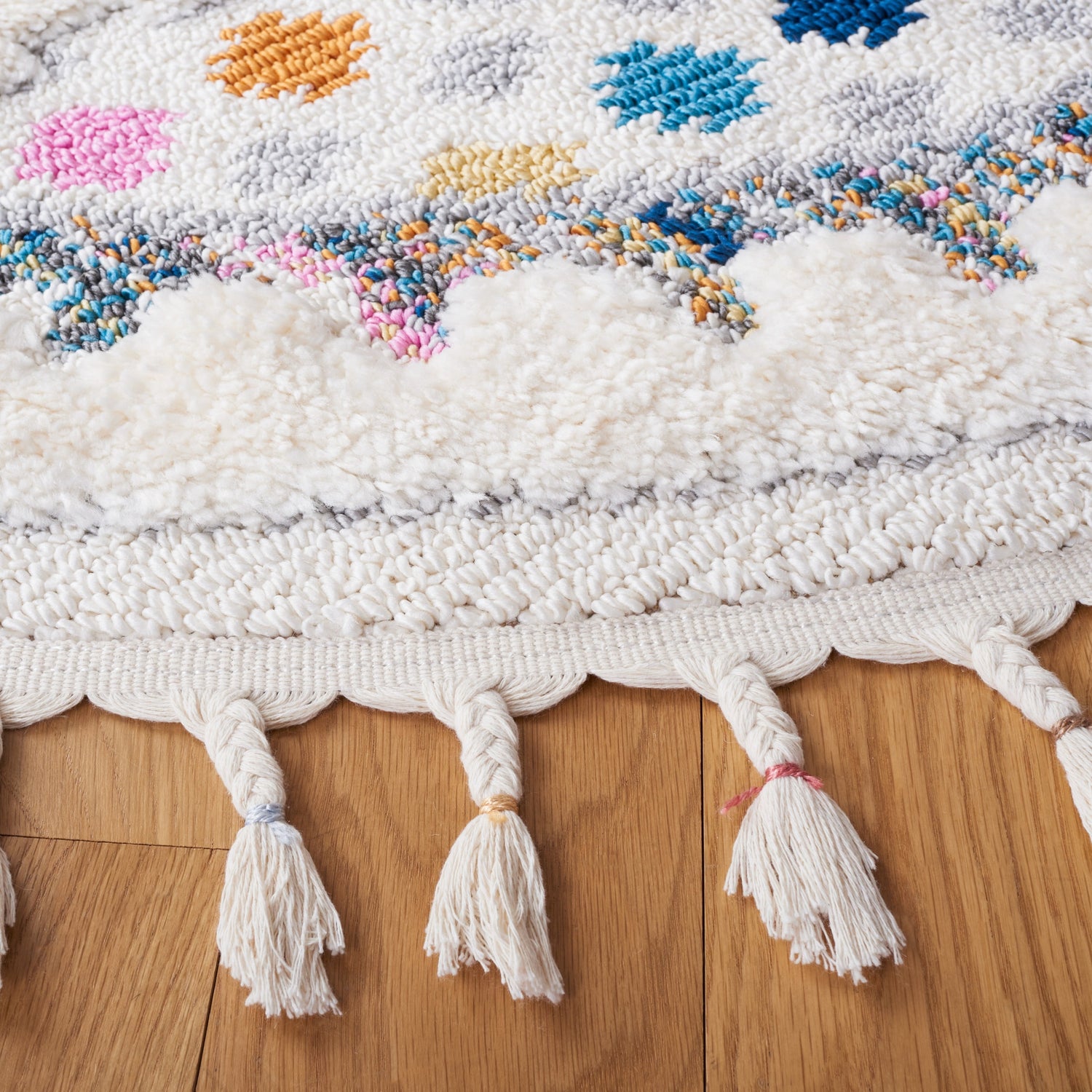 Safavieh Moroccan Fringe Shag Mfg102A Ivory/Grey Rugs.