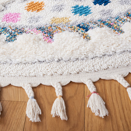 Safavieh Moroccan Fringe Shag Mfg102A Ivory/Grey Rugs.