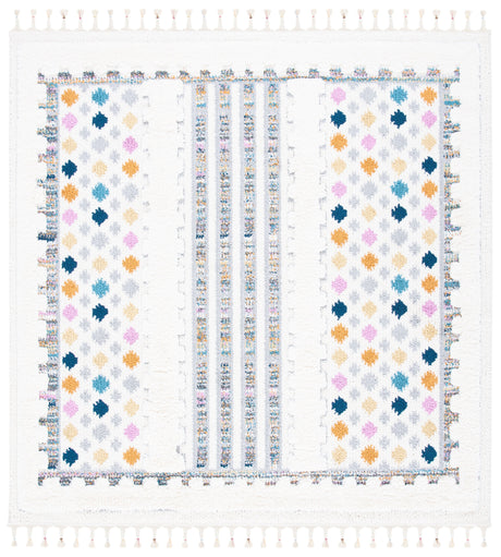 Safavieh Moroccan Fringe Shag Mfg102A Ivory/Grey Rugs.