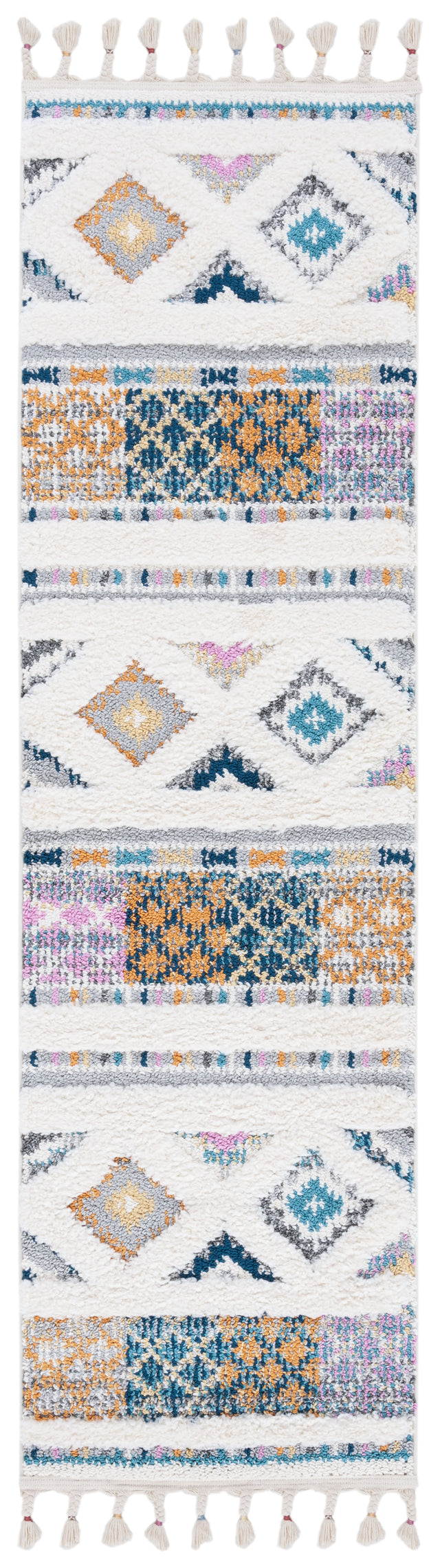 Safavieh Moroccan Fringe Shag Mfg104A Ivory/Navy Rugs.