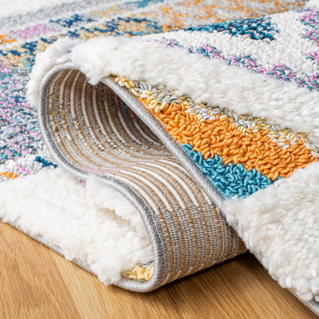 Safavieh Moroccan Fringe Shag Mfg104A Ivory/Navy Rugs.