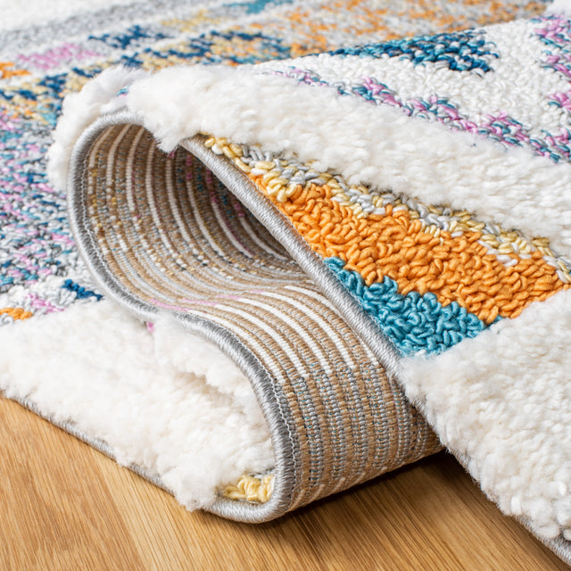 Safavieh Moroccan Fringe Shag Mfg104A Ivory/Navy Rugs.