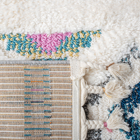 Safavieh Moroccan Fringe Shag Mfg104A Ivory/Navy Rugs.