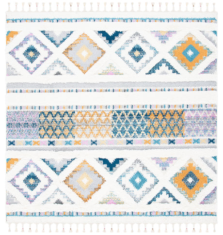 Safavieh Moroccan Fringe Shag Mfg104A Ivory/Navy Rugs.