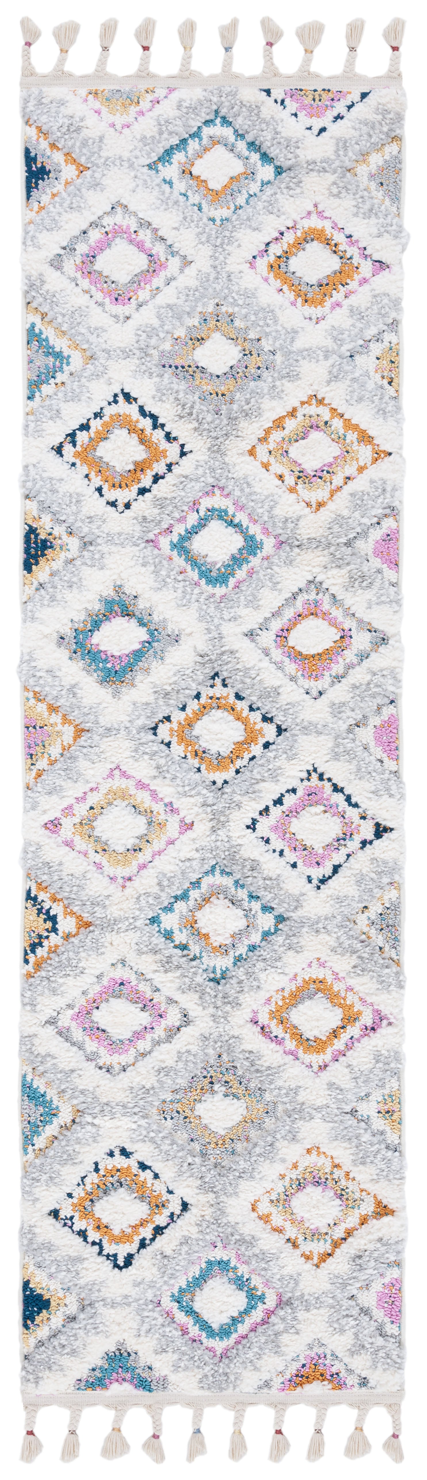 Safavieh Moroccan Fringe Shag Mfg106F Grey/Ivory Rugs.