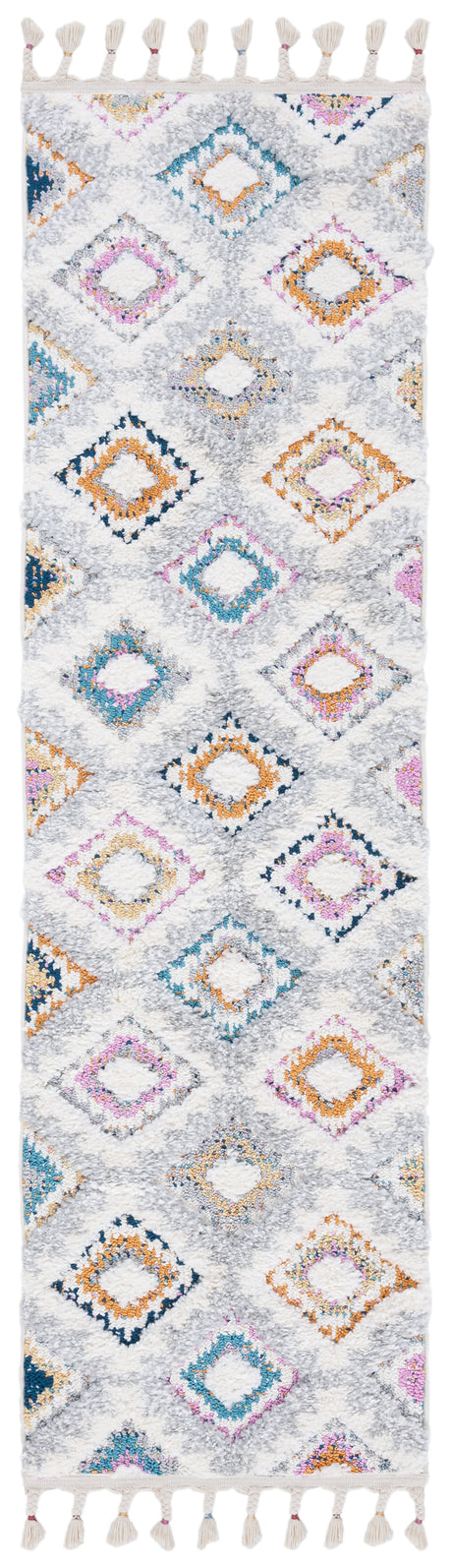 Safavieh Moroccan Fringe Shag Mfg106F Grey/Ivory Rugs.