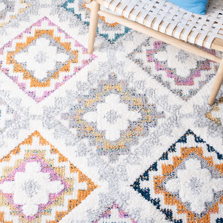 Safavieh Moroccan Fringe Shag Mfg106F Grey/Ivory Rugs.