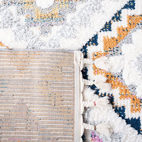 Safavieh Moroccan Fringe Shag Mfg106F Grey/Ivory Rugs.