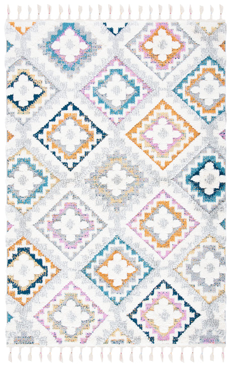 Safavieh Moroccan Fringe Shag Mfg106F Grey/Ivory Rugs.