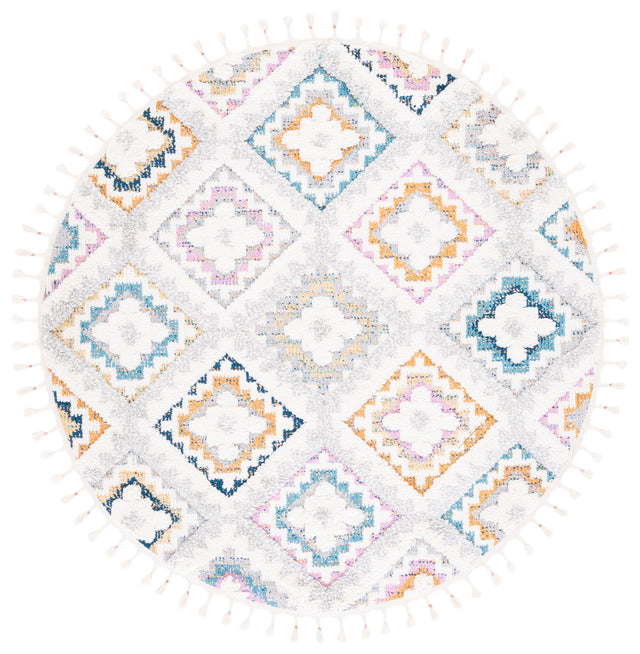 Safavieh Moroccan Fringe Shag Mfg106F Grey/Ivory Rugs.