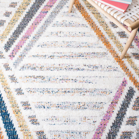 Safavieh Moroccan Fringe Shag Mfg112A Ivory/Grey Rugs.