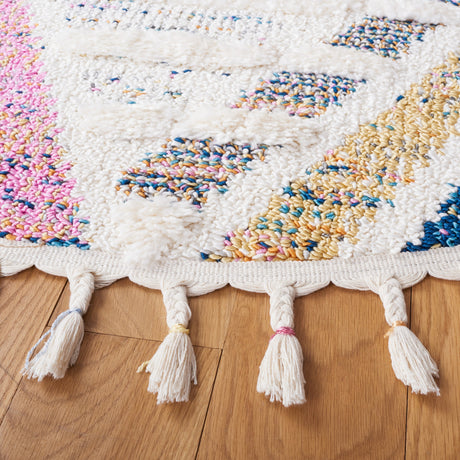 Safavieh Moroccan Fringe Shag Mfg112A Ivory/Grey Rugs.
