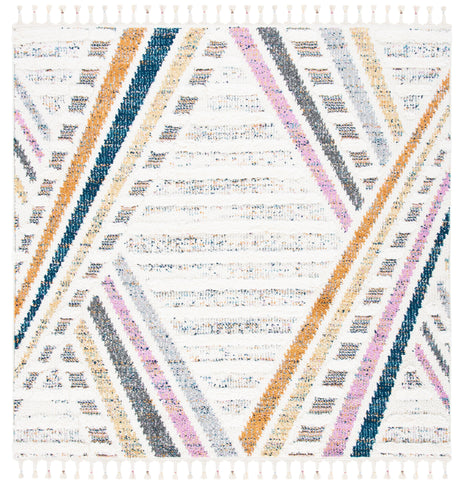 Safavieh Moroccan Fringe Shag Mfg112A Ivory/Grey Rugs.