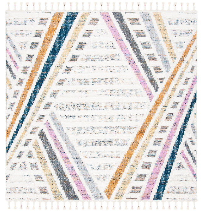 Safavieh Moroccan Fringe Shag Mfg112A Ivory/Grey Rugs.