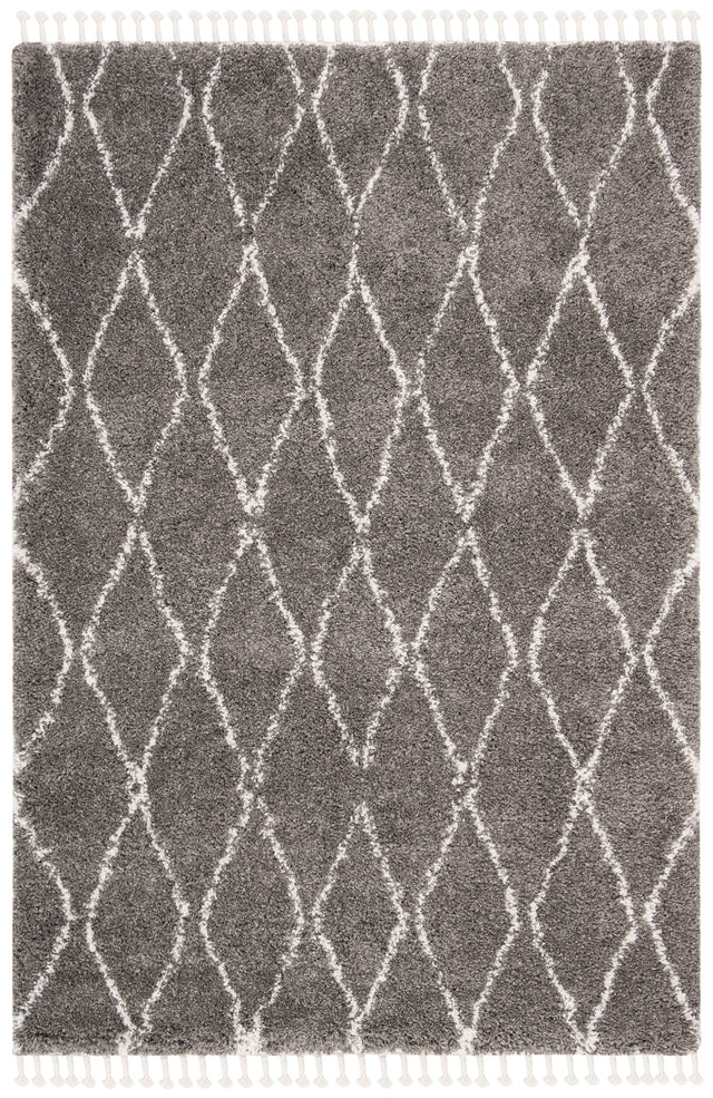 Safavieh Moroccan Fringe Shag Mfg328F Grey/Ivory Rug.