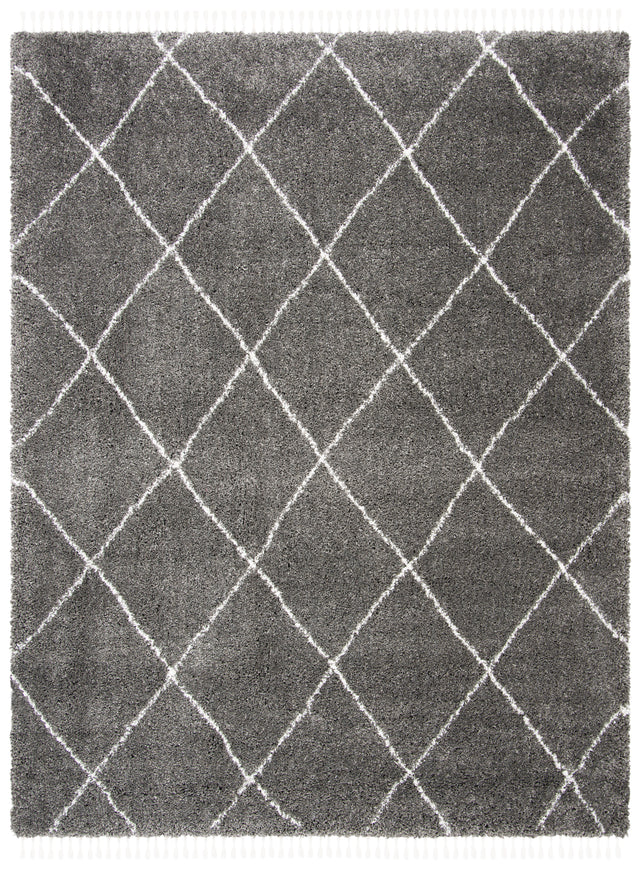 Safavieh Moroccan Fringe Shag Mfg332F Grey/Ivory Rug.