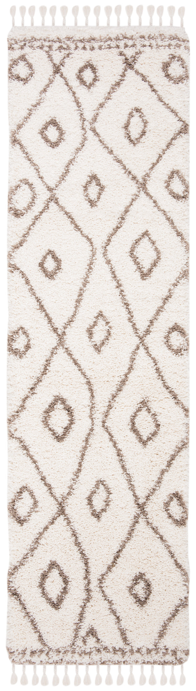 Safavieh Moroccan Fringe Shag Mfg333B Ivory/Beige Rug.