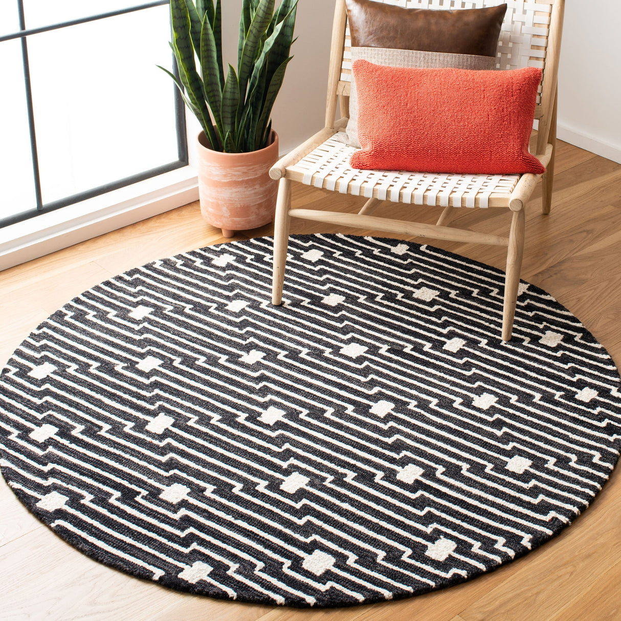 Safavieh Micro-Loop Mlp166H Charcoal/Ivory Rugs.