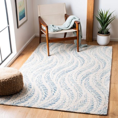 Safavieh Micro-Loop Mlp170A Ivory/Blue Rugs.