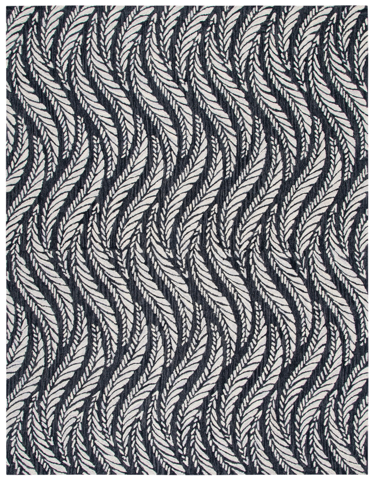 Safavieh Micro-Loop Mlp170H Charcoal/Ivory Rugs.