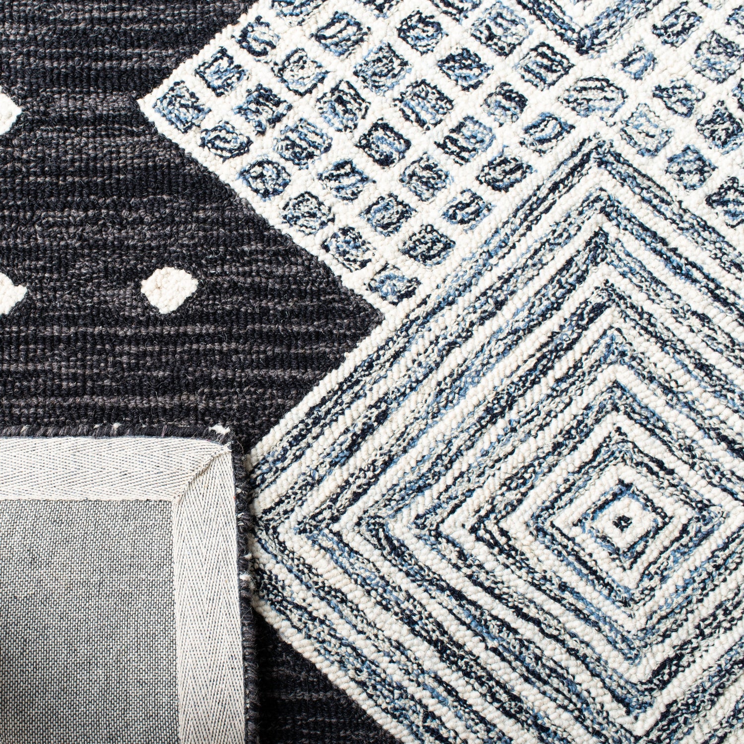 Safavieh Micro-Loop Mlp171H Charcoal/Ivory Rugs.