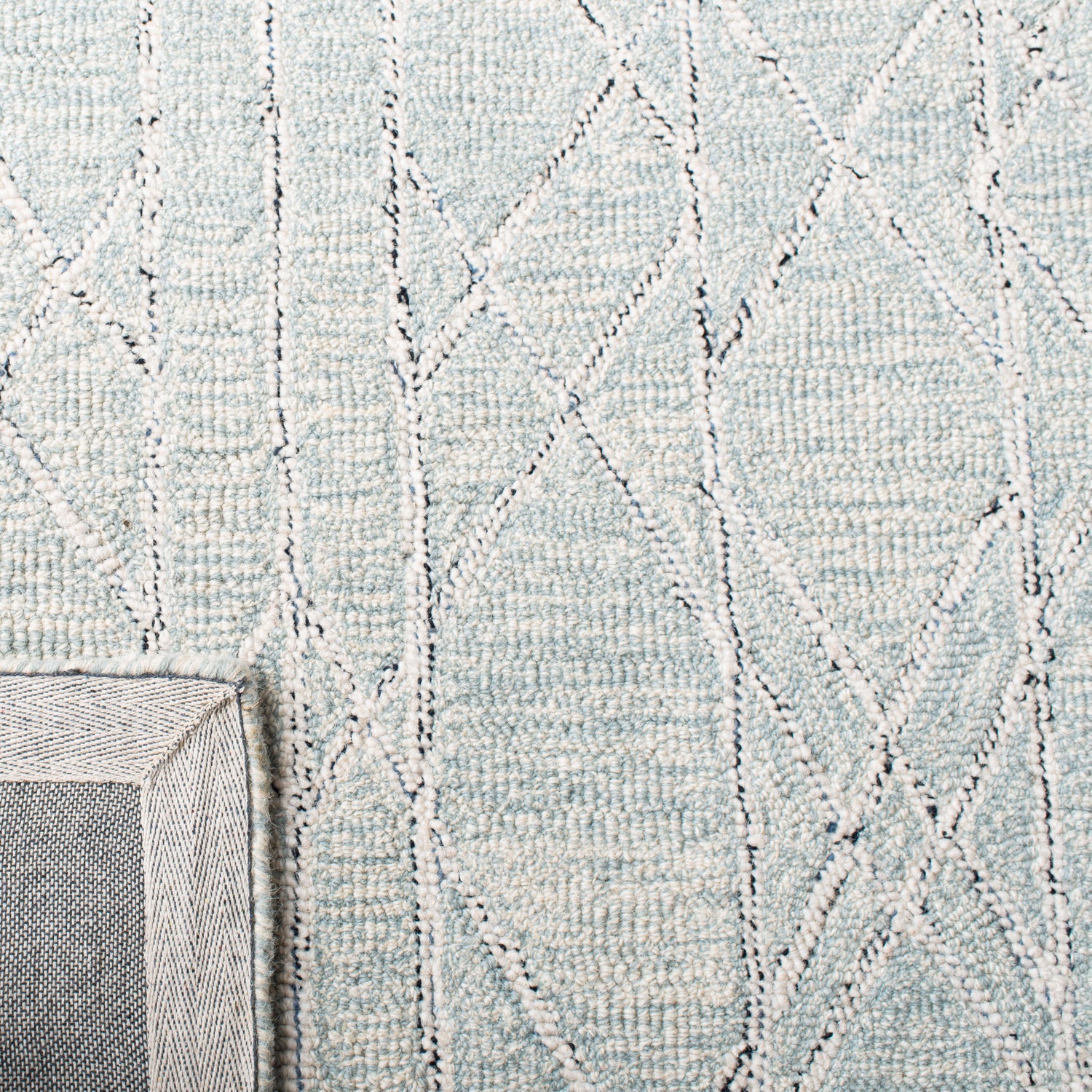 Safavieh Micro-Loop Mlp172A Ivory/Light Blue Rugs.