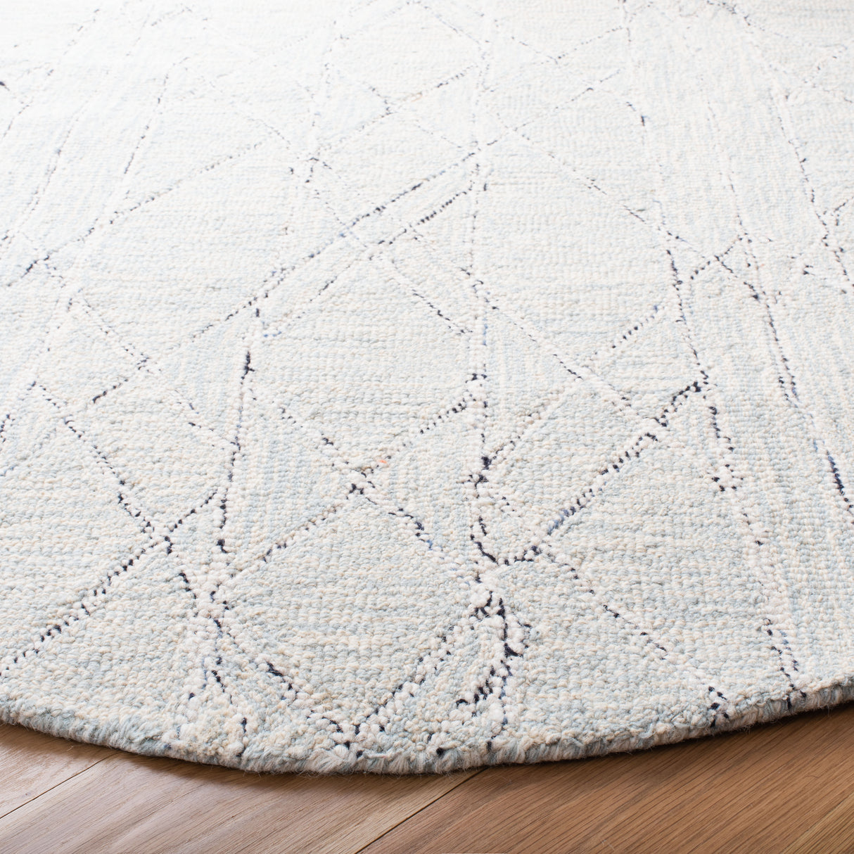 Safavieh Micro-Loop Mlp172A Ivory/Light Blue Rugs.