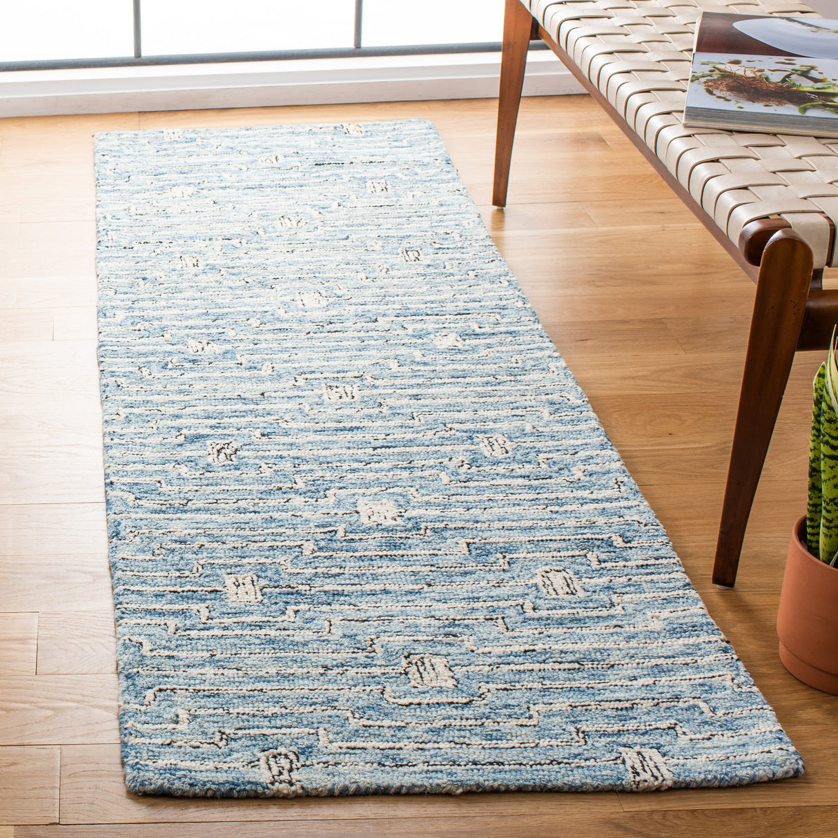 Safavieh Micro-Loop Mlp178M Light Blue/Ivory Rugs.