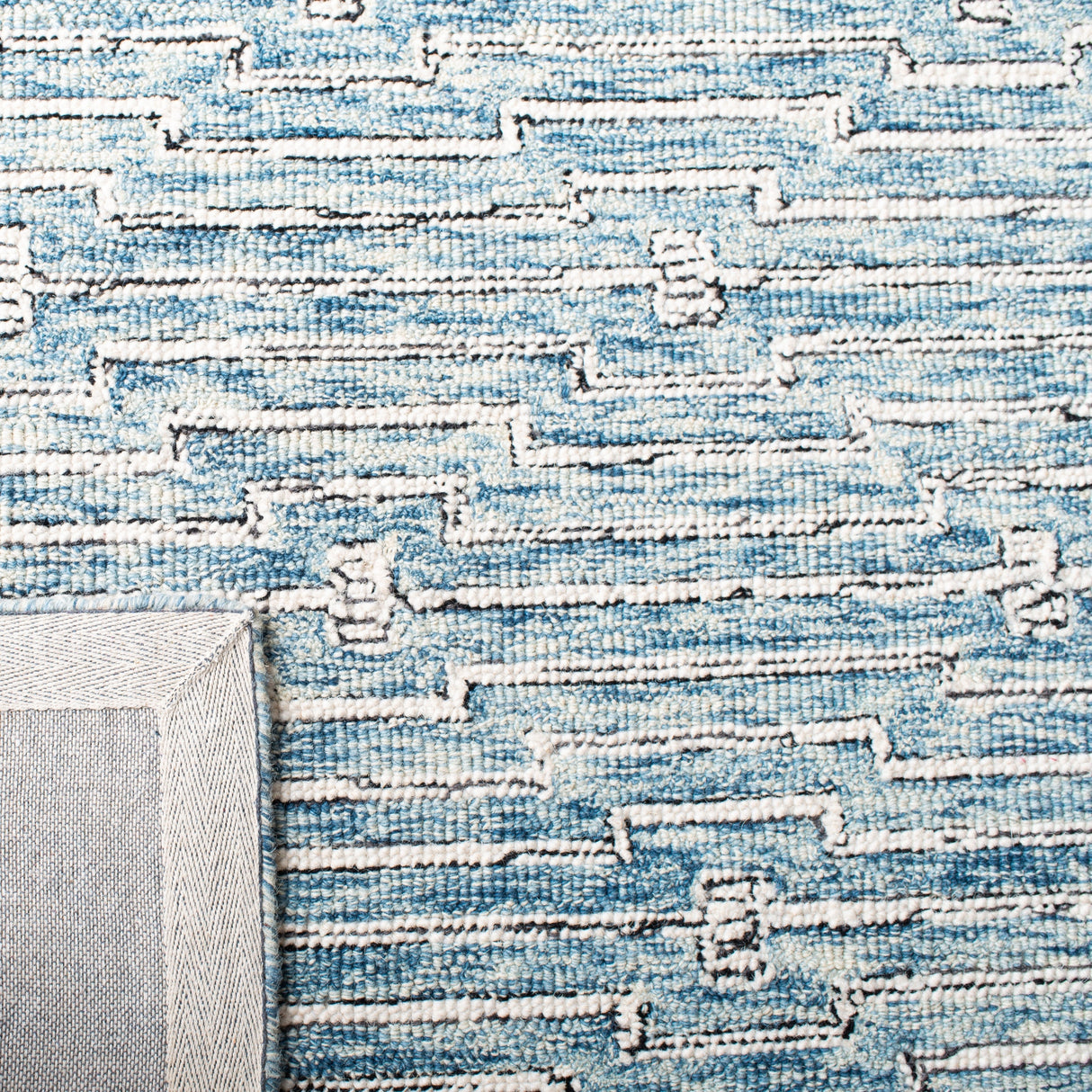 Safavieh Micro-Loop Mlp178M Light Blue/Ivory Rugs.