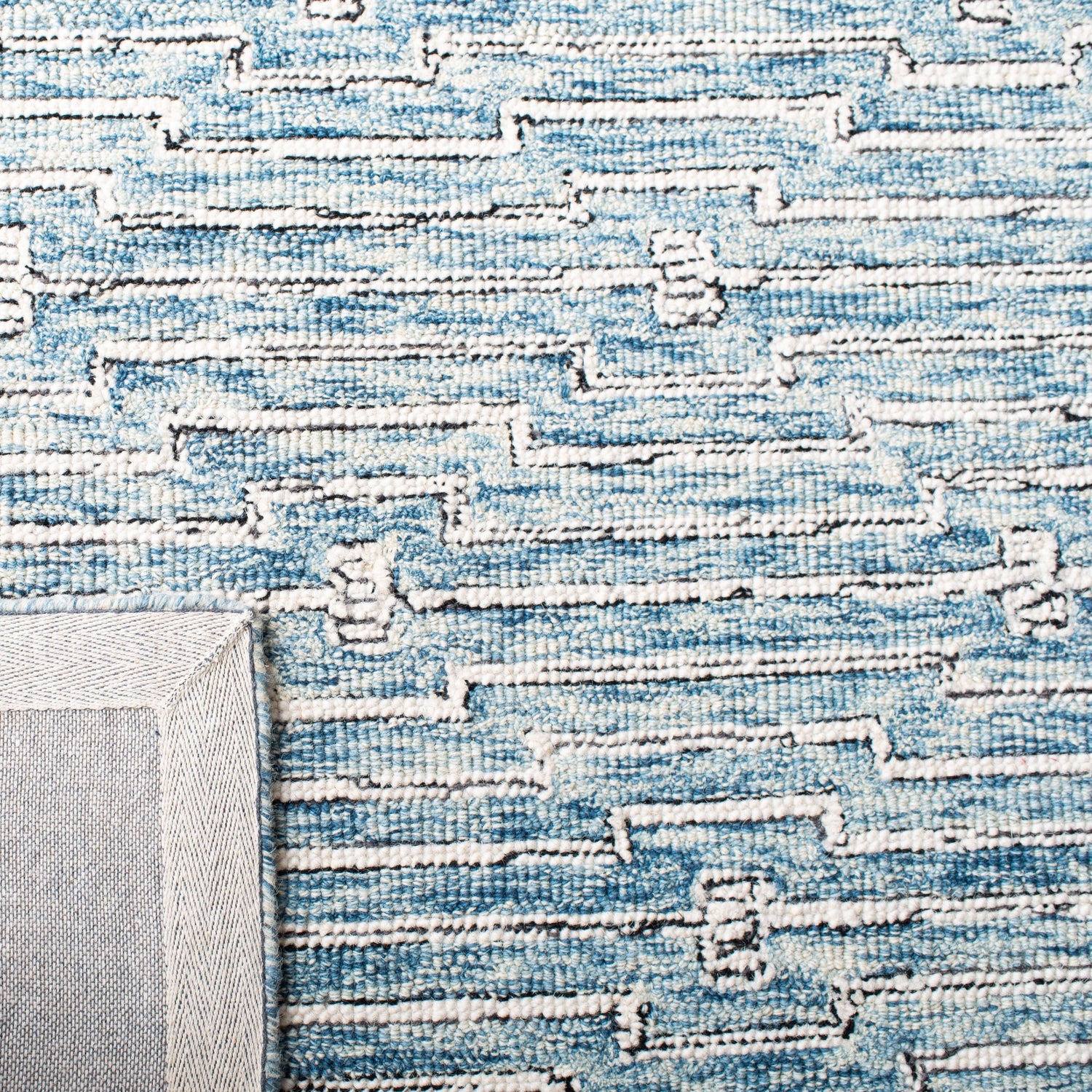 Safavieh Micro-Loop Mlp178M Light Blue/Ivory Rugs.