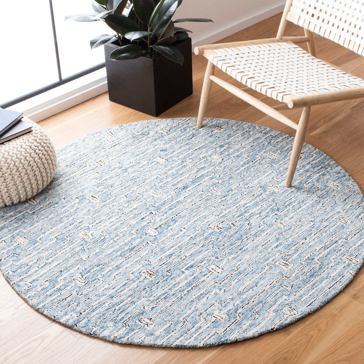 Safavieh Micro-Loop Mlp178M Light Blue/Ivory Rugs.