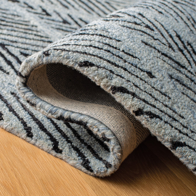 Safavieh Micro-Loop Mlp179M Light Blue/Charcoal Rugs.