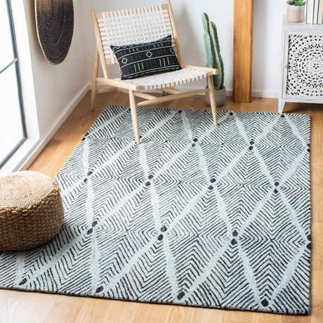 Safavieh Micro-Loop Mlp179M Light Blue/Charcoal Rugs.