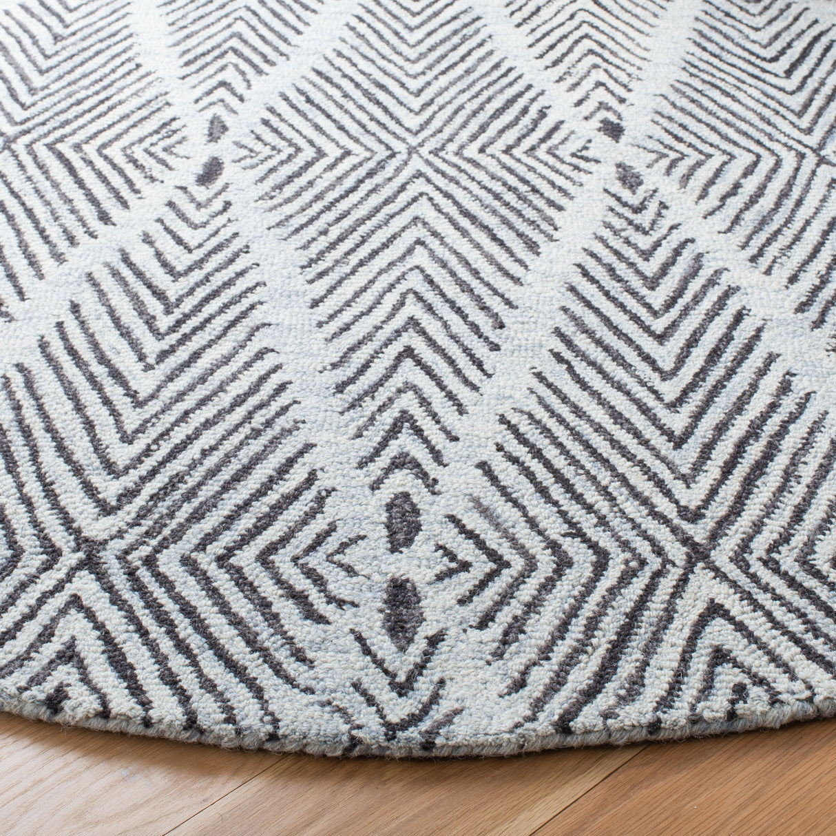 Safavieh Micro-Loop Mlp179M Light Blue/Charcoal Rugs.
