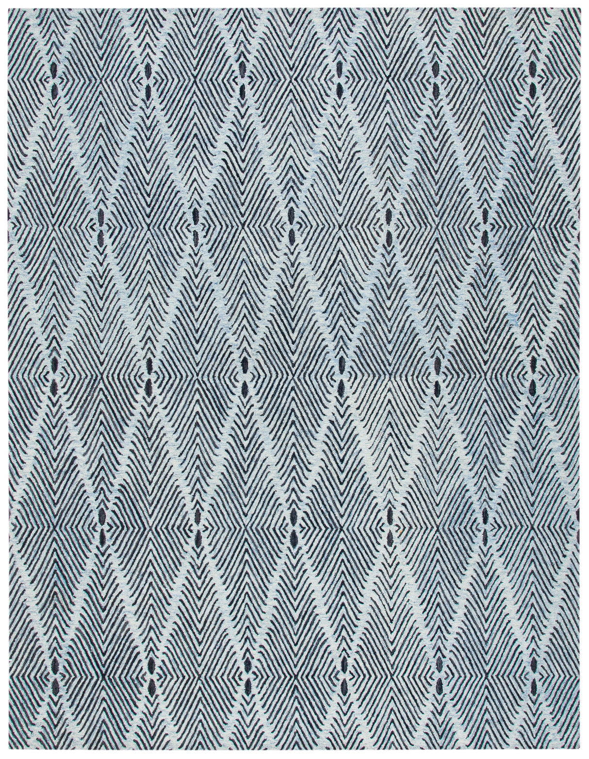 Safavieh Micro-Loop Mlp179M Light Blue/Charcoal Rugs.