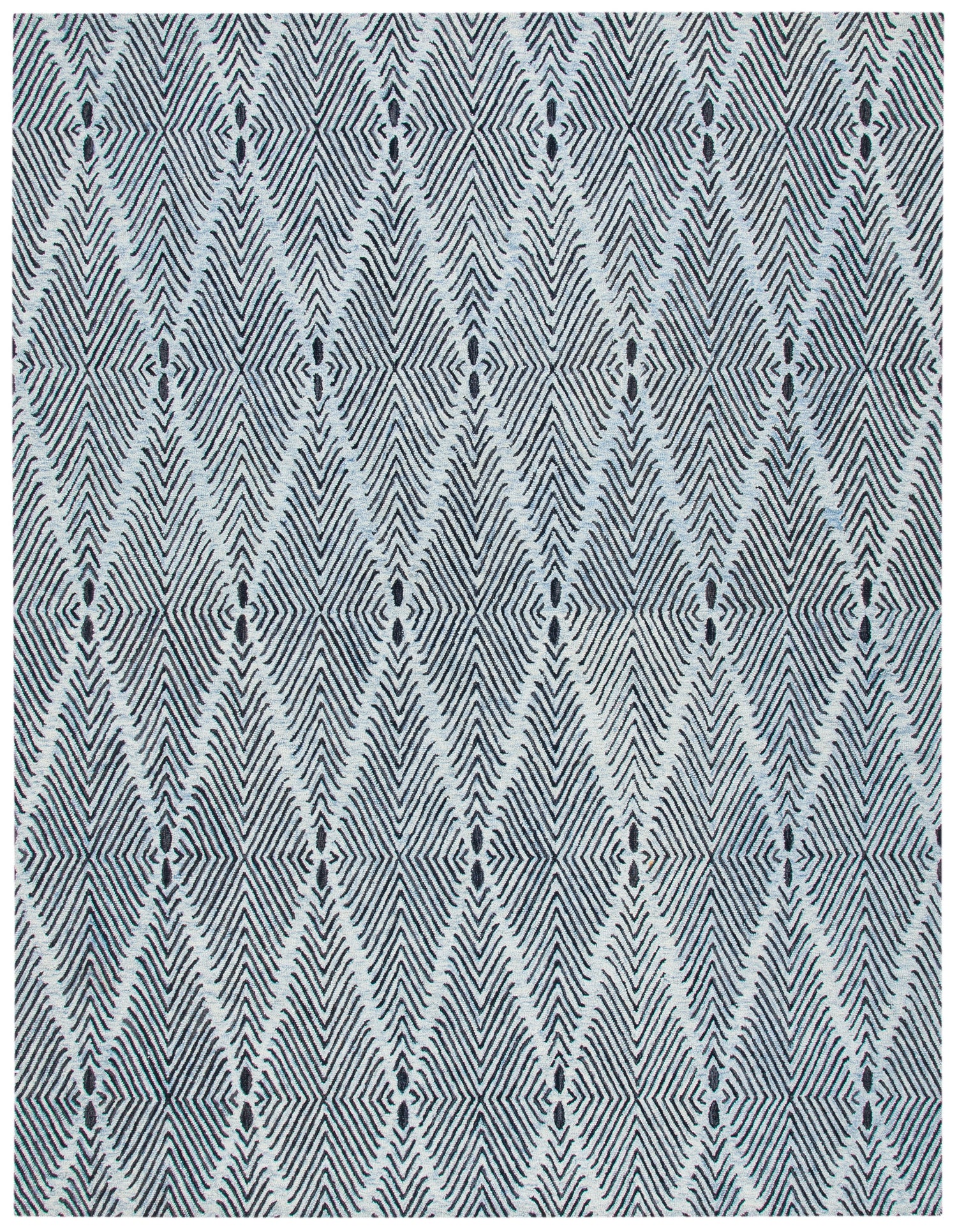 Safavieh Micro-Loop Mlp179M Light Blue/Charcoal Rugs.