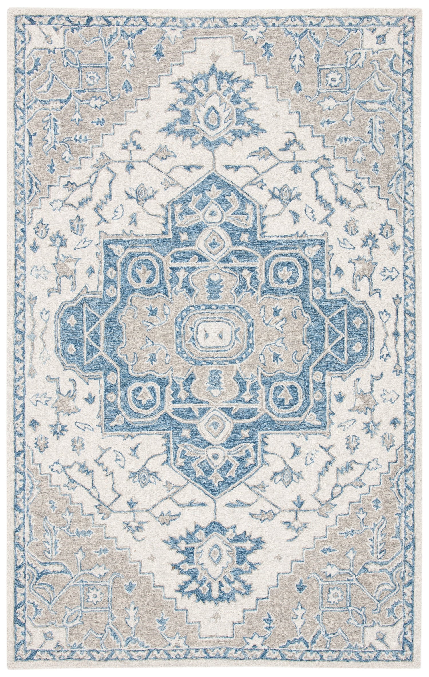 Safavieh Micro-Loop Mlp213M Ivory/Blue Rugs.
