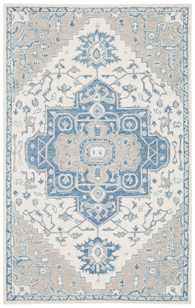 Safavieh Micro-Loop Mlp213M Ivory/Blue Rugs.