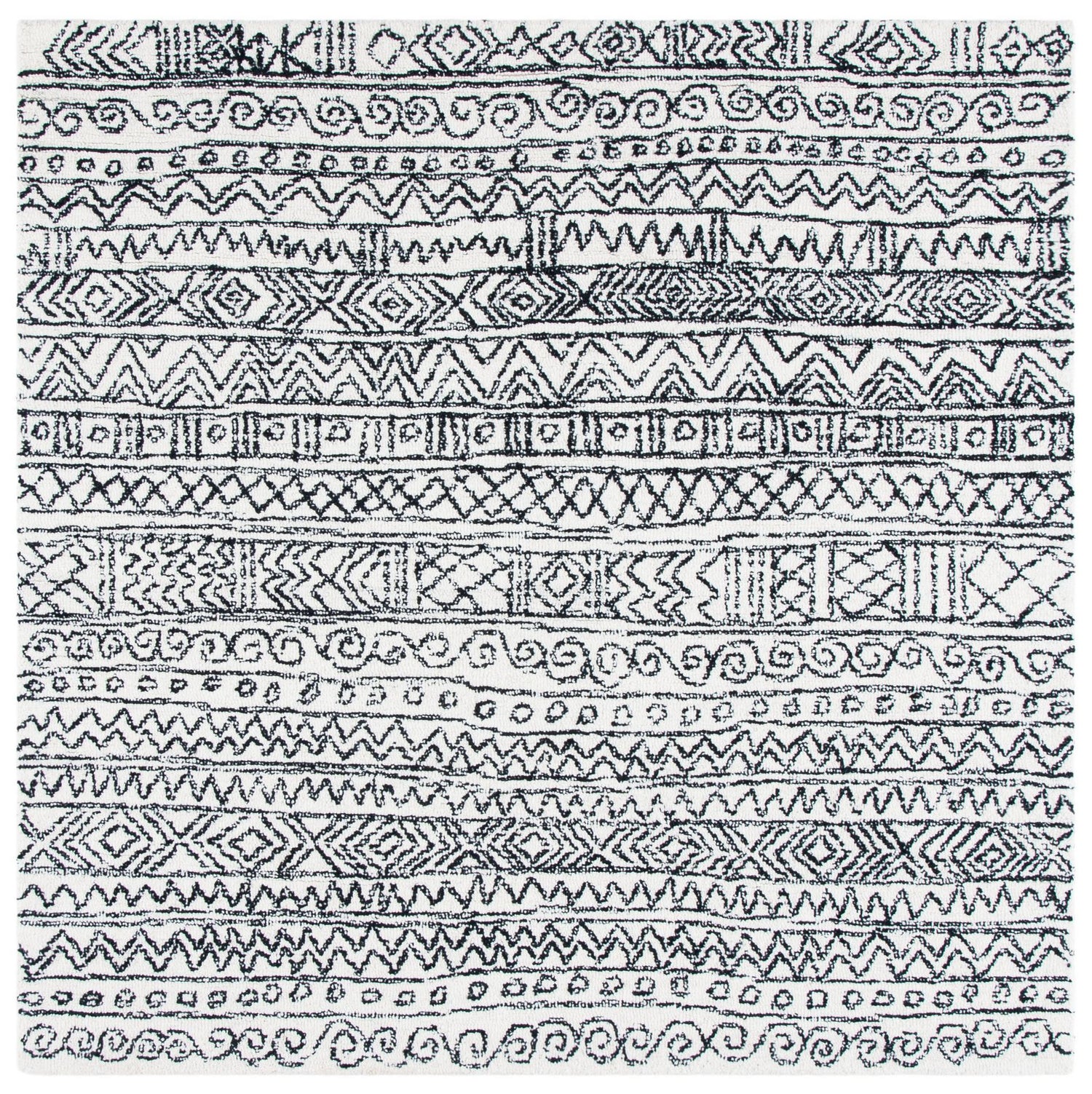 Safavieh Micro-Loop Mlp228A Ivory/Black Rugs.