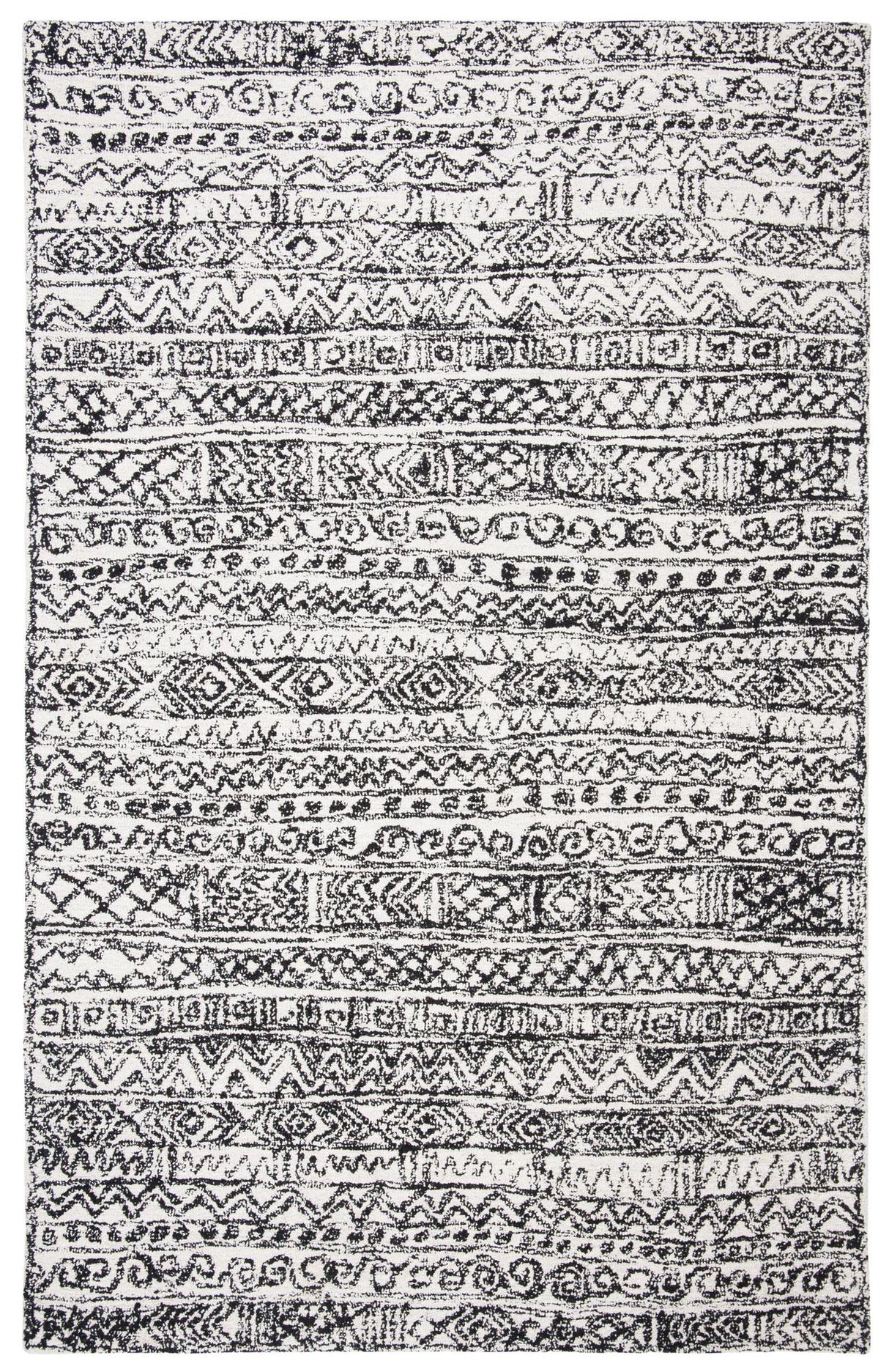 Safavieh Micro-Loop Mlp228A Ivory/Black Rugs.