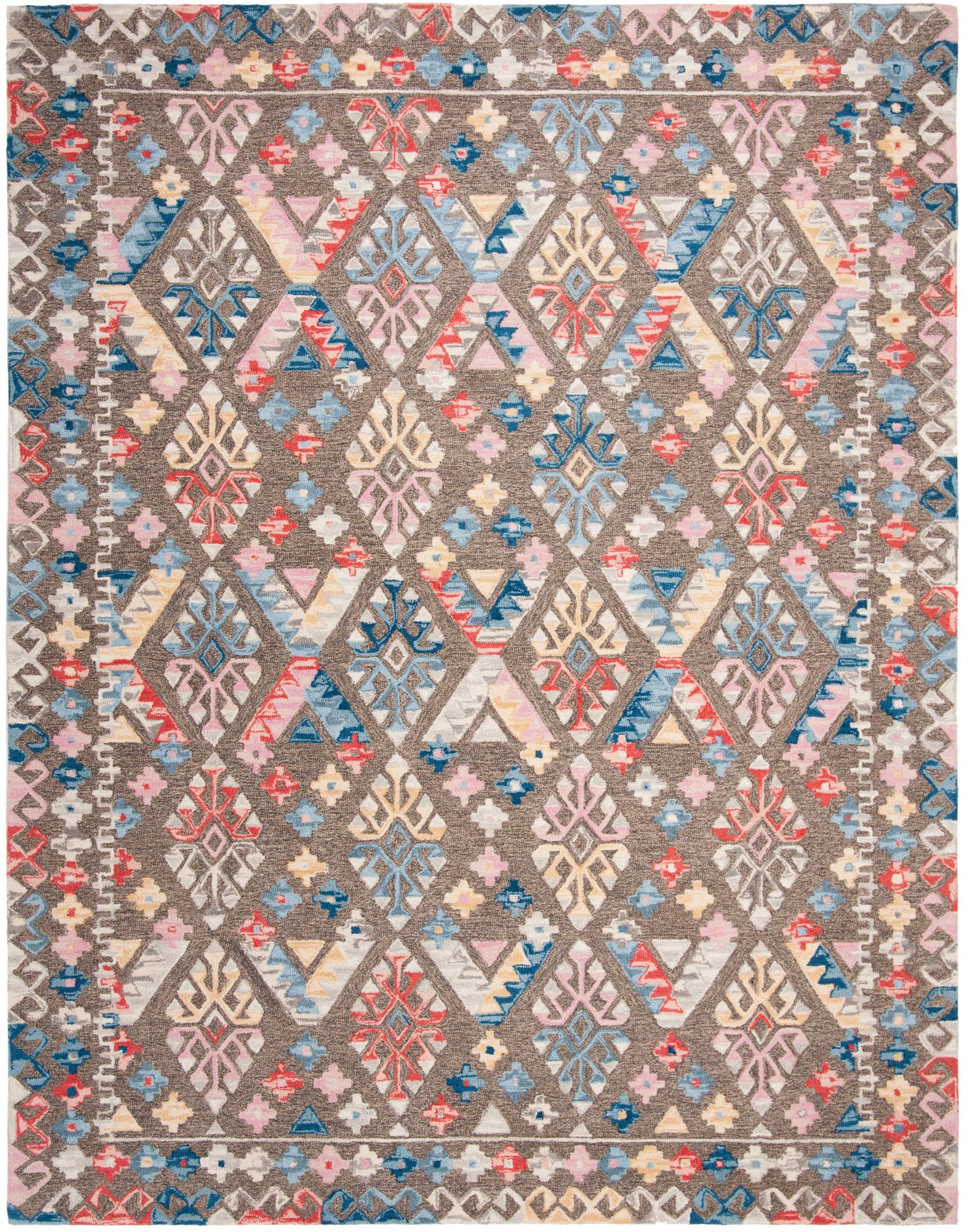 Safavieh Micro-Loop Mlp351F Grey/Blue Rugs.