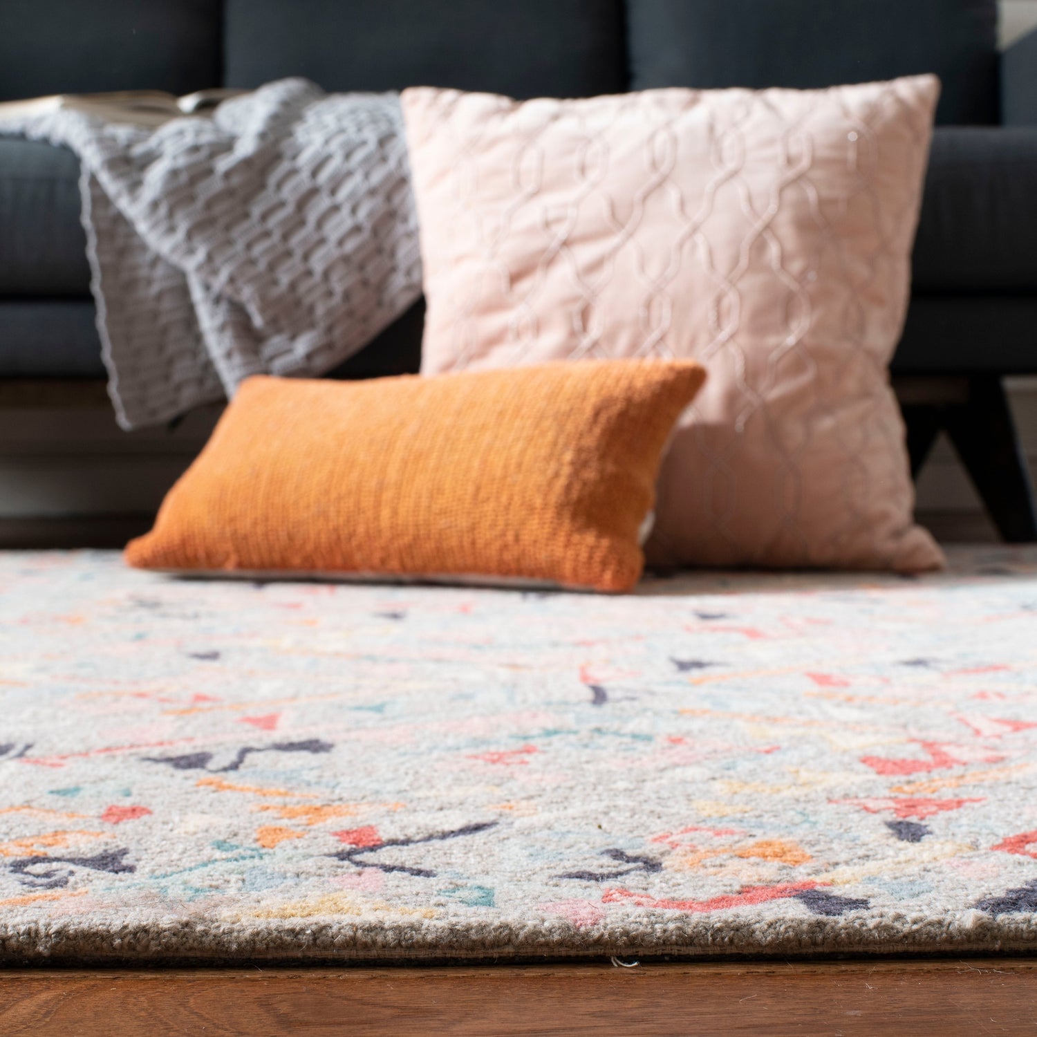 Safavieh Micro-Loop Mlp352F Grey/Pink Rugs.