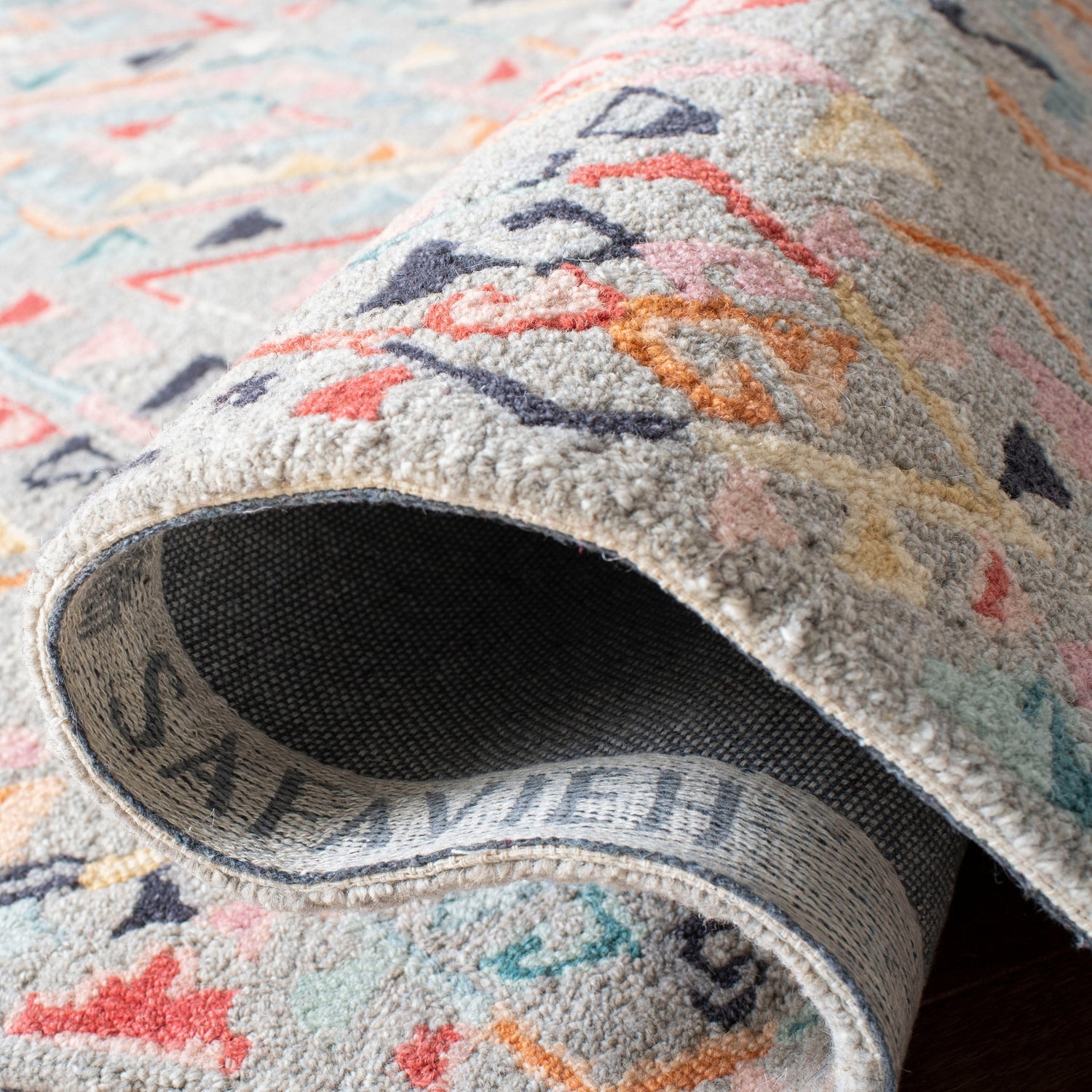 Safavieh Micro-Loop Mlp352F Grey/Pink Rugs.