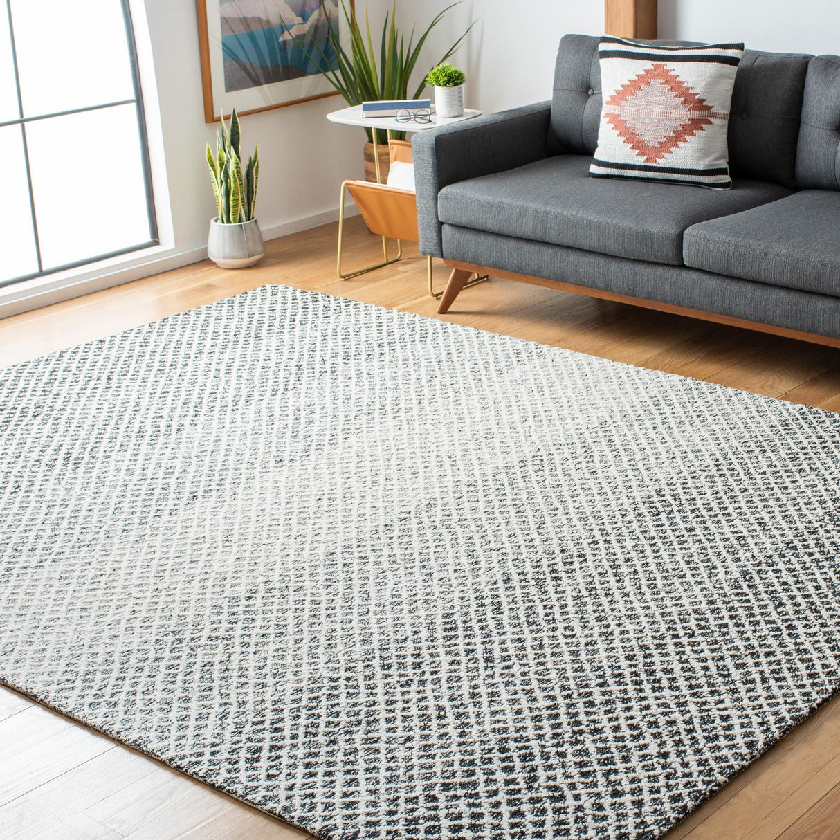 Safavieh Micro-Loop Mlp353Z Black/Ivory Rugs.