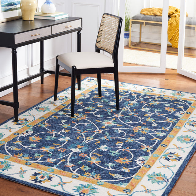 Safavieh Micro Loop Mlp385M Blue/Ivory Rug.